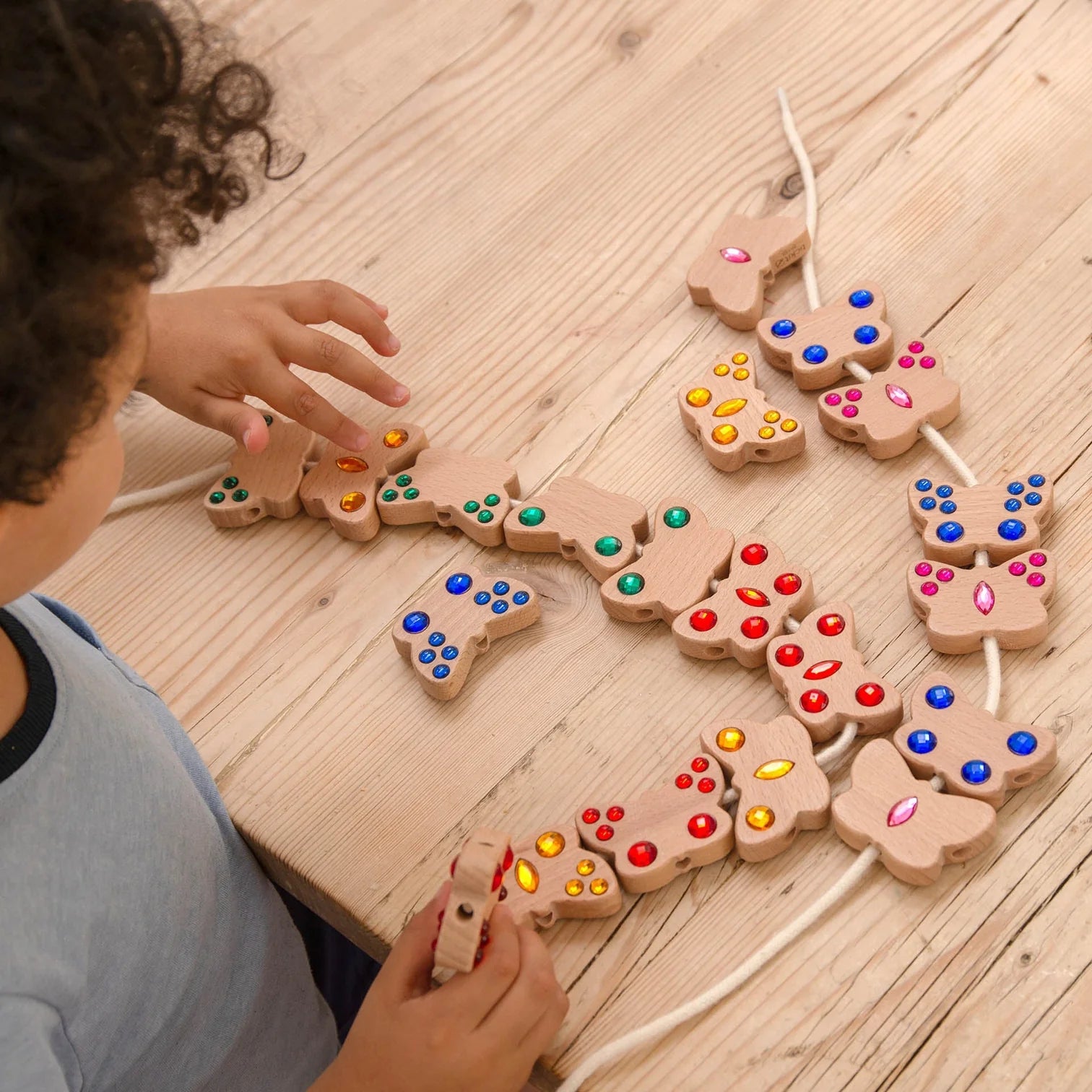 Wooden gem butterfly threading - great starter threading